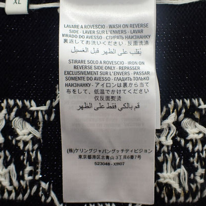 Gucci Striped GG Jacquard 523048_x9107 Cardigan Cotton Navy Men Casual [A Rank