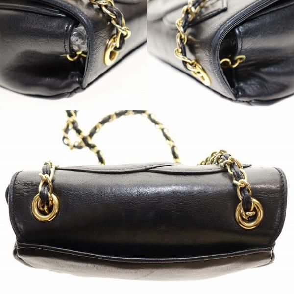 Chanel Decacoco Lambskin Leather Chain Mini Shoulder Bag Black [brand Old