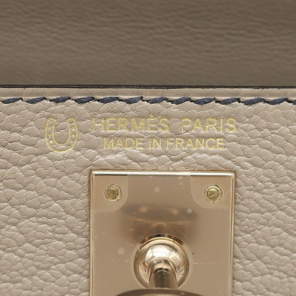 Hermes 2way Bag Mini Kerry Doe Outer Stitching Chevre Sham Kira Etoupe × Nata