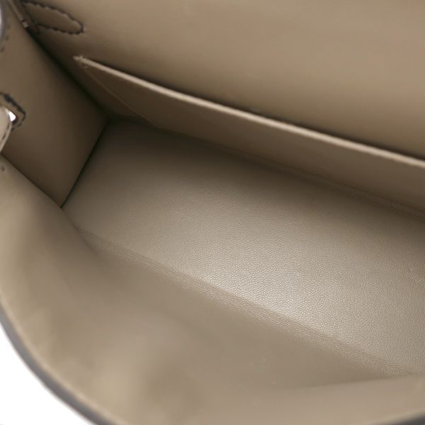 Hermes 2way Bag Mini Kerry Doe Outer Stitching Chevre Sham Kira Etoupe × Nata
