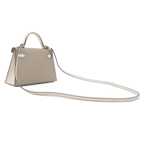 Hermes 2way Bag Mini Kerry Doe Outer Stitching Chevre Sham Kira Etoupe × Nata