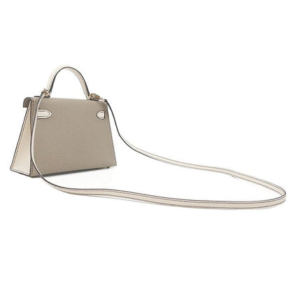 Hermes 2way Bag Mini Kerry Doe Outer Stitching Chevre Sham Kira Etoupe × Nata