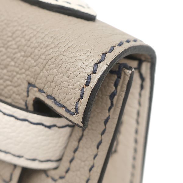 Hermes 2way Bag Mini Kerry Doe Outer Stitching Chevre Sham Kira Etoupe × Nata