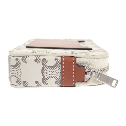 Celine Triomphe Horizontal Pouch 10l272dm5.04le Shoulder Bag Canvas Leather Tan