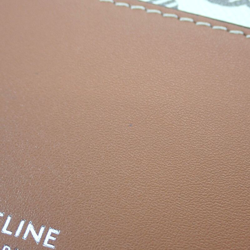 Celine Triomphe Horizontal Pouch 10l272dm5.04le Shoulder Bag Canvas Leather Tan