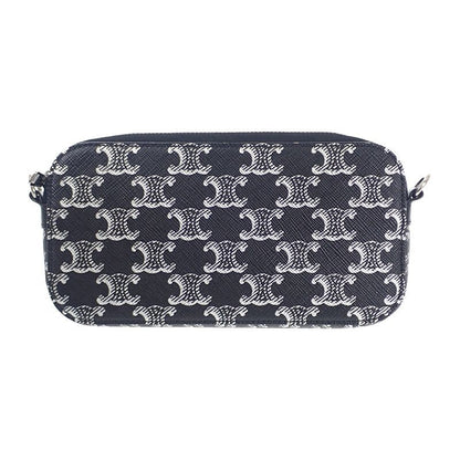 Celine Triomphe Horizontal Pouch 10l272ev5.36sb Shoulder Bag Canvas Leather