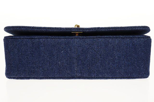 Chanel Denim Mini Chain Shoulder Bag Full Flap Coco Mark Logo Gold Blue [brand
