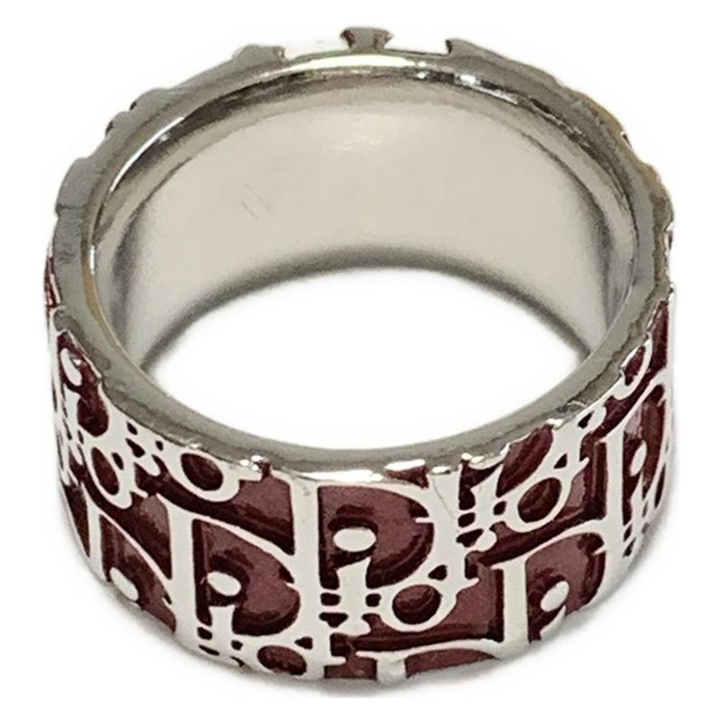 Dior/christian Dior Ring 6 Trotter Bordeaux X Silver X White Size: 6