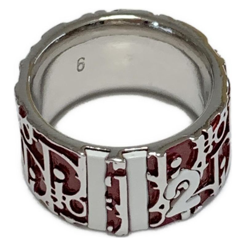 Dior/christian Dior Ring 6 Trotter Bordeaux X Silver X White Size: 6