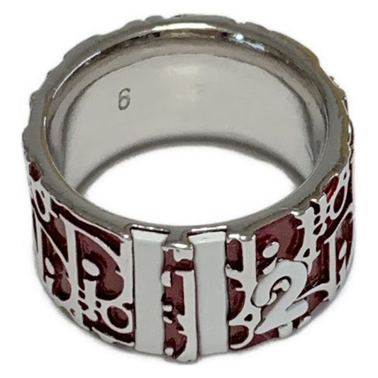 Dior/christian Dior Ring 6 Trotter Bordeaux X Silver X White Size: 6