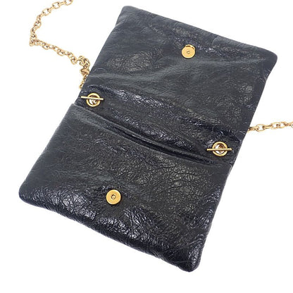 Balenciaga Monaco Nano Bag 8105622ablp1000 Shoulder Bag Lambskin Black Gold