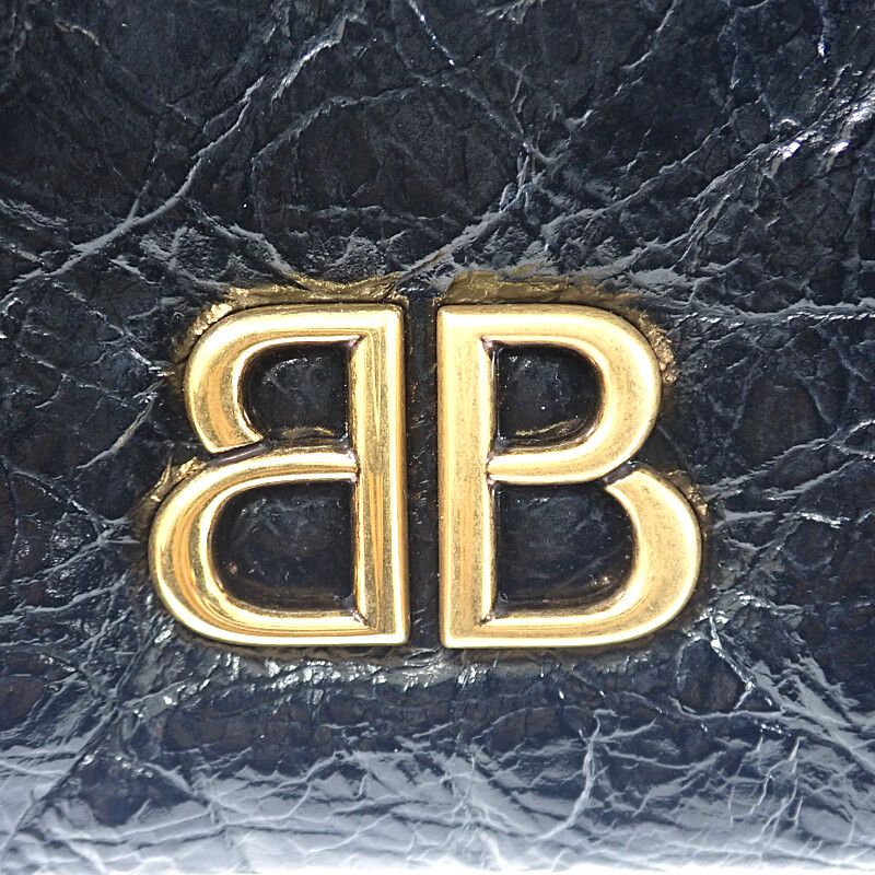 Balenciaga Monaco Nano Bag 8105622ablp1000 Shoulder Bag Lambskin Black Gold