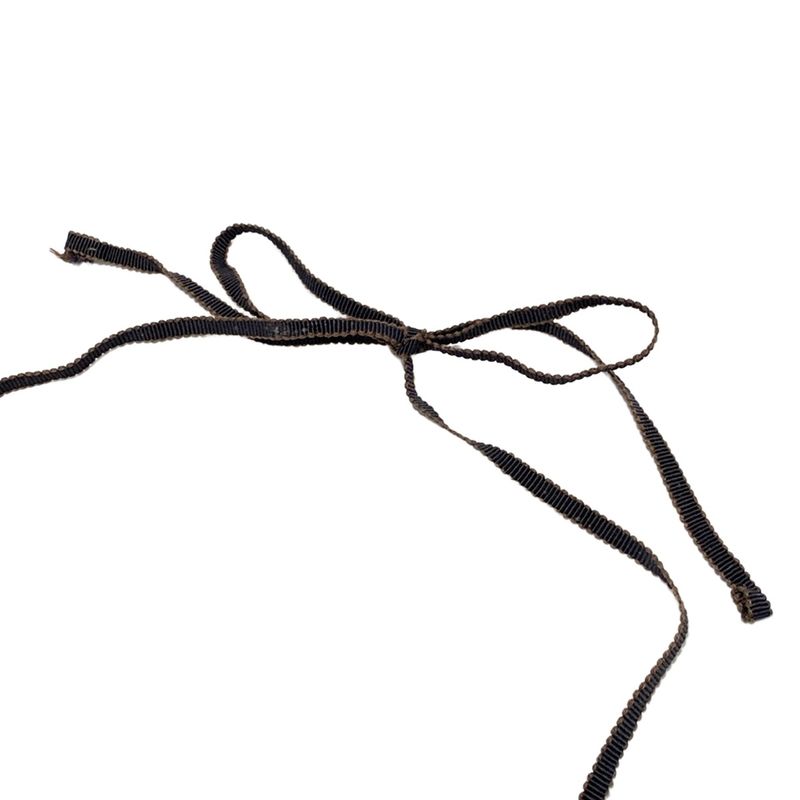 Prada Necklace - Leather Gold And Dark Brown Beads / Initials Charm Necklace / K