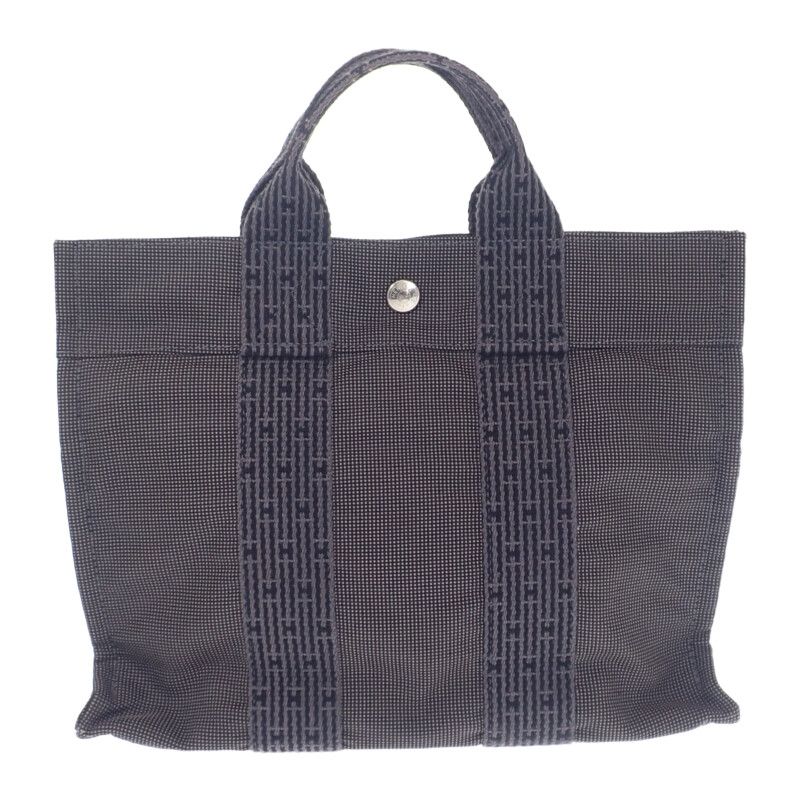 Hermes Her Line PM 101056m Tote Bag Handbag Canvas Gray Ladies Men [AB Rank