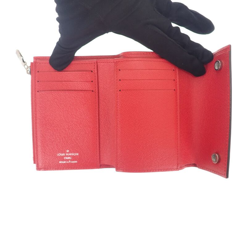 Louis Vuitton Supreme Chain Compact Wallet M67755 Epi Bifold Wallet Red Men's