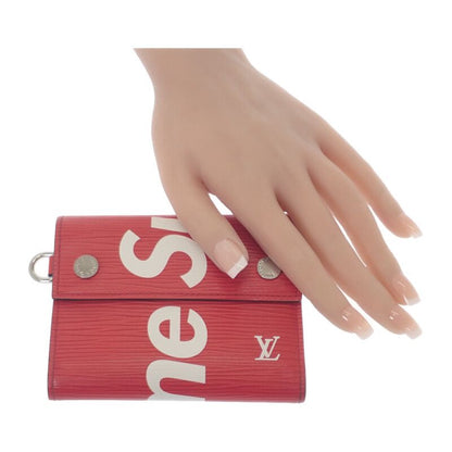 Louis Vuitton Supreme Chain Compact Wallet M67755 Epi Bifold Wallet Red Men's