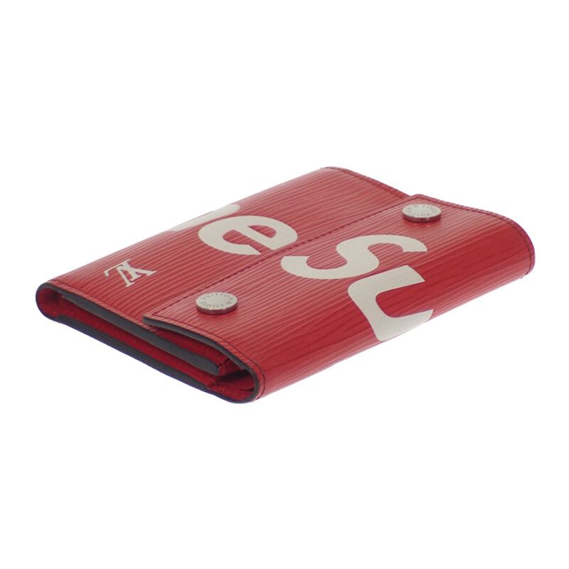 Louis Vuitton Supreme Chain Compact Wallet M67755 Epi Bifold Wallet Red Men's