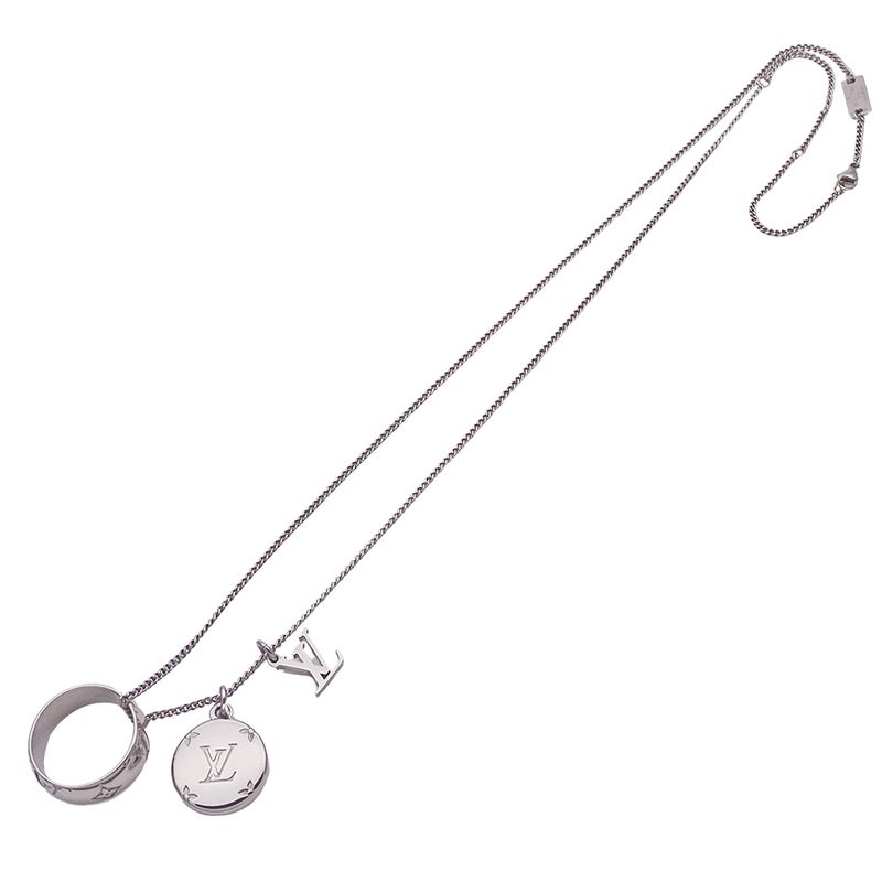 Louis Vuitton Necklace Ladies Men's Brand Ring Necklace Monogram Silver M62485