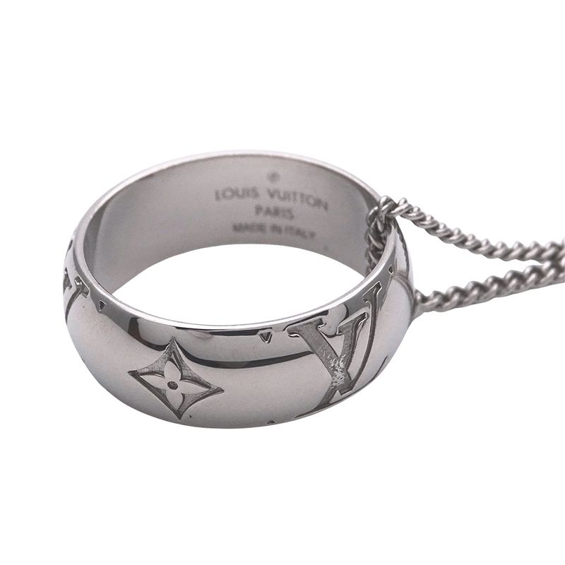 Louis Vuitton Necklace Ladies Men's Brand Ring Necklace Monogram Silver M62485