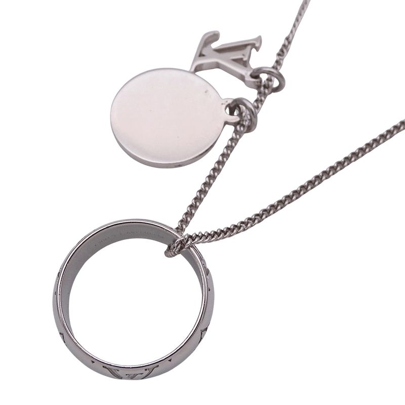 Louis Vuitton Necklace Ladies Men's Brand Ring Necklace Monogram Silver M62485