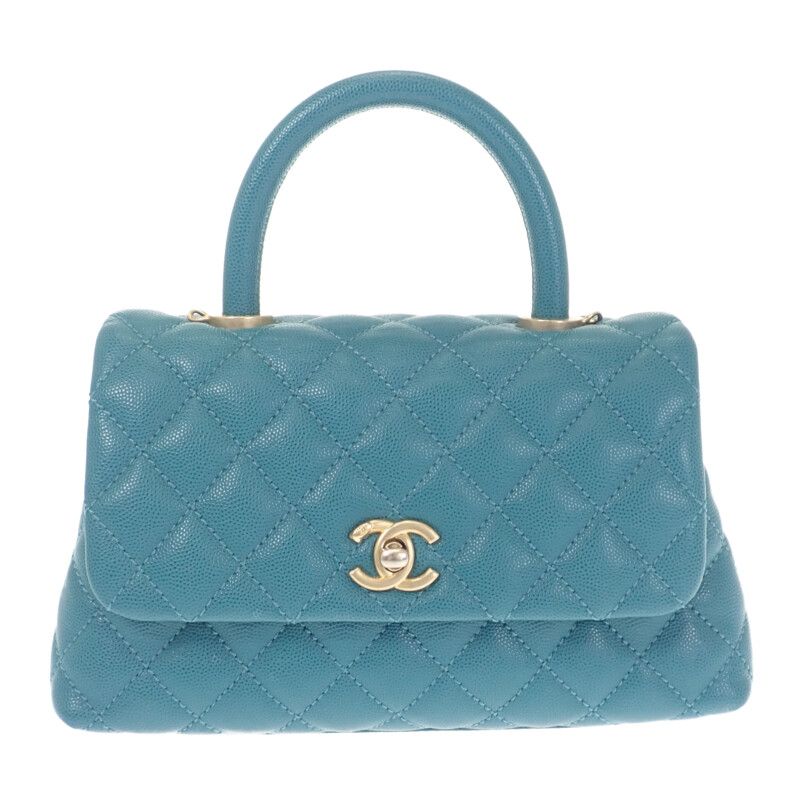 Chanel Coco Handle XS A92990 2WAY Bag Handbag Shoulder Bag Caviar Skin Green