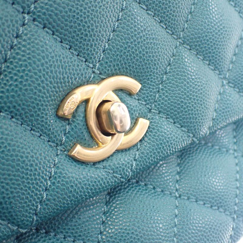 Chanel Coco Handle XS A92990 2WAY Bag Handbag Shoulder Bag Caviar Skin Green