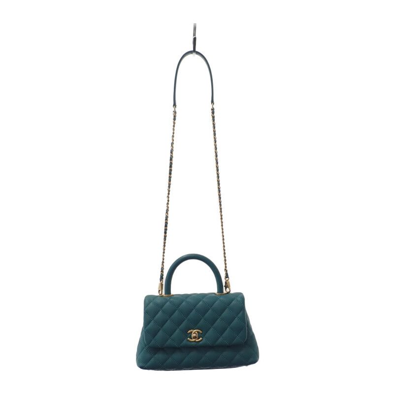 Chanel Coco Handle XS A92990 2WAY Bag Handbag Shoulder Bag Caviar Skin Green