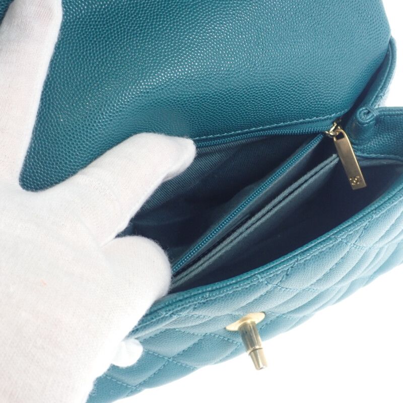 Chanel Coco Handle XS A92990 2WAY Bag Handbag Shoulder Bag Caviar Skin Green