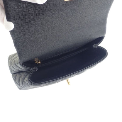 Chanel Coco Handle XS A92990 Handbag Shoulder Top Handle Caviar Skin Black Gold