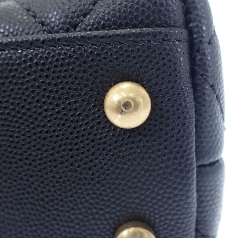 Chanel Coco Handle XS A92990 Handbag Shoulder Top Handle Caviar Skin Black Gold