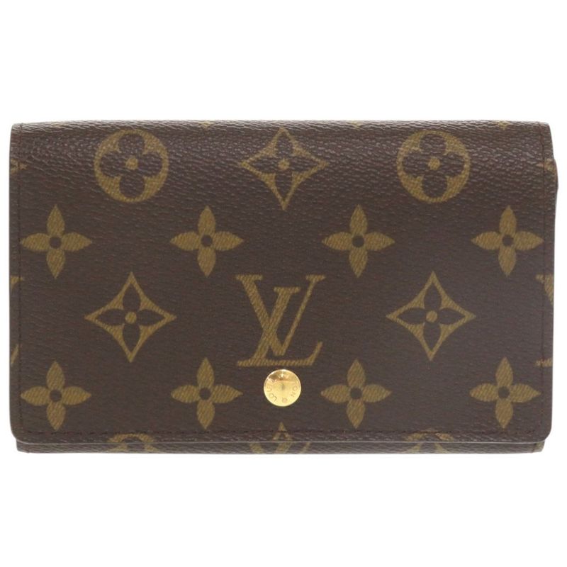 Louis Vuitton Portmonnais Vieux Trésor Monogram M61730 Brown Bifold Wallet LV