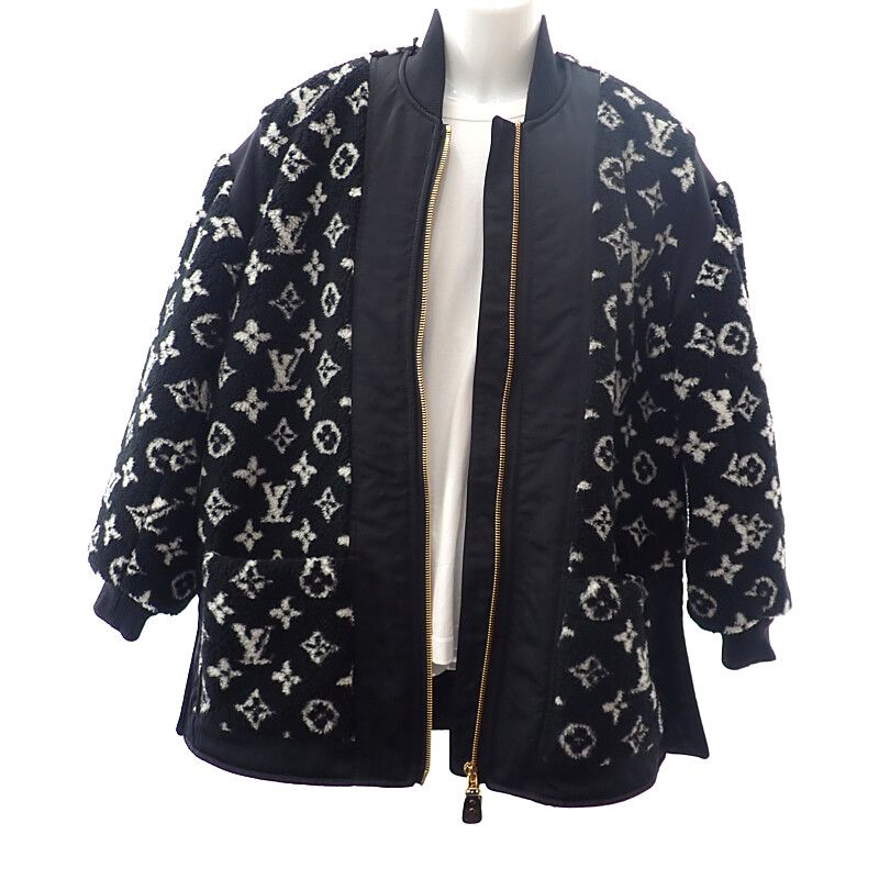 Louis Vuitton Teddy Bomber Jacket 34 Fqja12gp1 Outerwear Wool Acrylic Black
