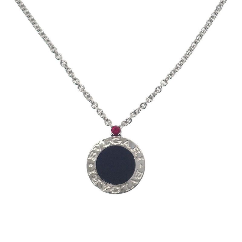 Bulgari Bvlgari Save The Children 356910 Necklace Silver 925 Onyx Ruby Black