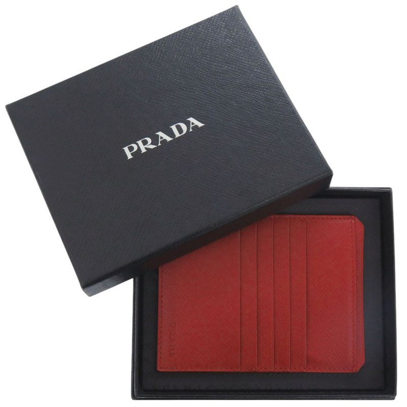 Prada Saffiano Leather Red Card Case Red 0780 Prada