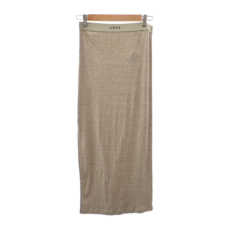 Loewe Midi Skirt M S359y1hx04 Long Skirt Cotton Wool Beige Ladies [ranked A