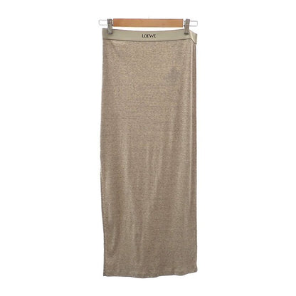 Loewe Midi Skirt M S359y1hx04 Long Skirt Cotton Wool Beige Ladies [ranked A