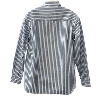 Gucci Embroidered Stripe 46 814715 Long Sleeve Shirt Cotton Blue Men's Tops