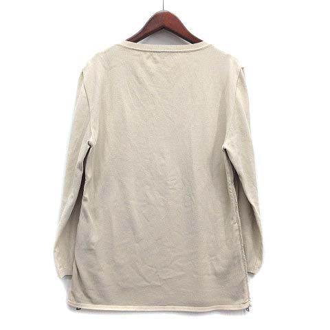 Prada Sport Rayon Knit Side Zip Pullover U-neck Beige 48 AA
