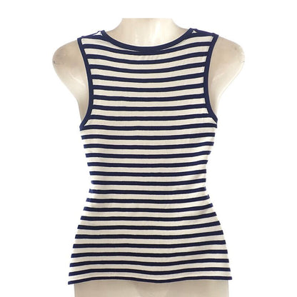 Loewe Anagram Striped L S359y23x89 Tank Top Polyurethane Rayon Navy Women's Top