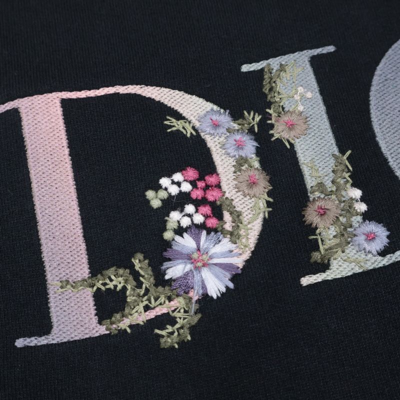 DIOR 113j688a0531 Flower Logo Embroidery Pullover Hoodie M