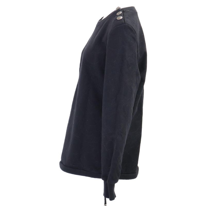 Chanel [] P59465k07820 Coco Mark Button Camellia Embroidery Sweatshirt 40