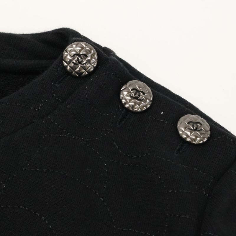 Chanel [] P59465k07820 Coco Mark Button Camellia Embroidery Sweatshirt 40