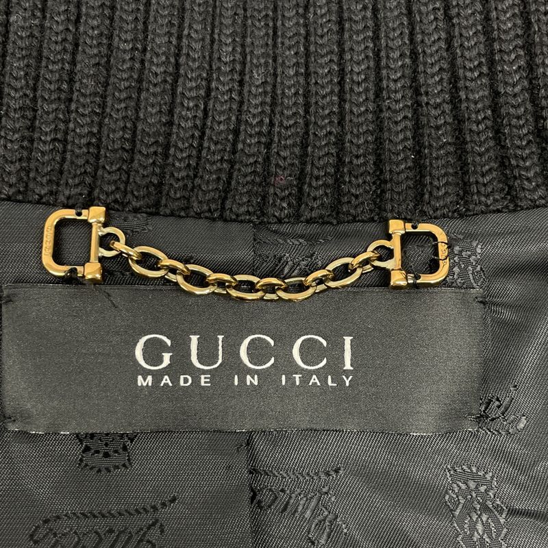 Gucci Tom Ford Period 186592 Xm587 Black Ribbed Collar Lambskin Button Jacket 36