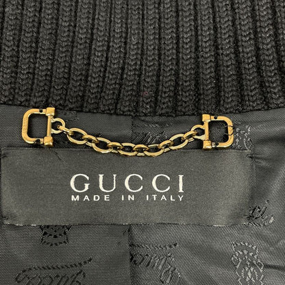 Gucci Tom Ford Period 186592 Xm587 Black Ribbed Collar Lambskin Button Jacket 36