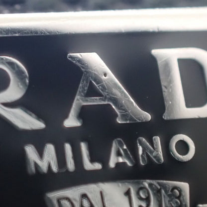 Prada Mini Backpack 1bh029 Shoulder Bag 2WAY Linylon Saffiano Black Silver