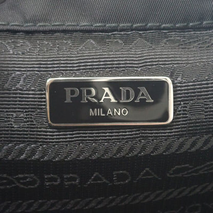Prada Mini Backpack 1bh029 Shoulder Bag 2WAY Linylon Saffiano Black Silver