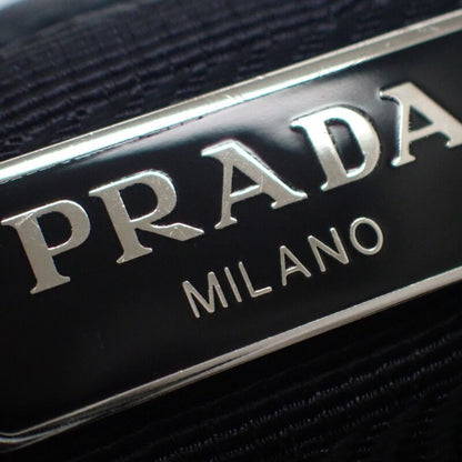 Prada Mini Backpack 1bh029 Shoulder Bag 2WAY Linylon Saffiano Black Silver