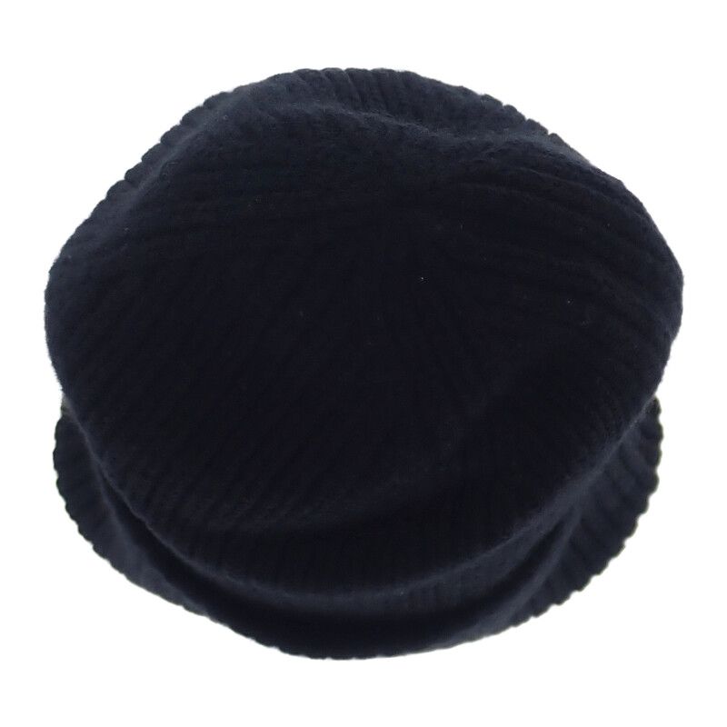 Louis Vuitton Beanie LV Headline M77872 Knit Cap Wool Black Noir Black Women