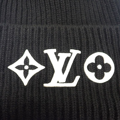 Louis Vuitton Beanie LV Headline M77872 Knit Cap Wool Black Noir Black Women