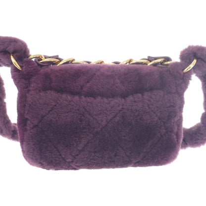 Chanel Sheer Ring Flap Bag As3354b08467 Shoulder Bag Lambskin Shearling  Purple